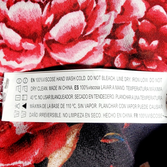 Forever 21 High Rise Rose Print Flare Pants Women's (XL) - Picture 3 of 6